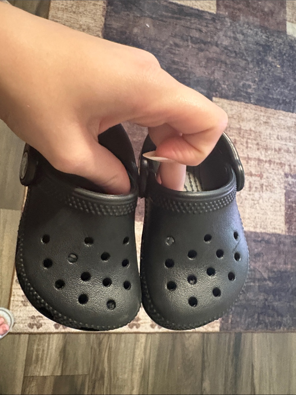 CROCS Kids Black Clog with Back Strap